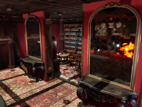 Elite Cozy Victorian Living Room 3D Model