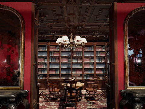 Elite Cozy Victorian Living Room 3D Model