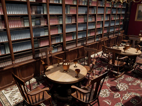 Elite Cozy Victorian Living Room 3D Model