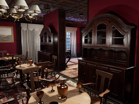 Elite Cozy Victorian Living Room 3D Model