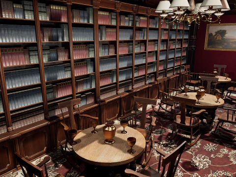 Elite Cozy Victorian Living Room 3D Model