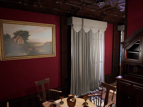 Elite Cozy Victorian Living Room 3D Model