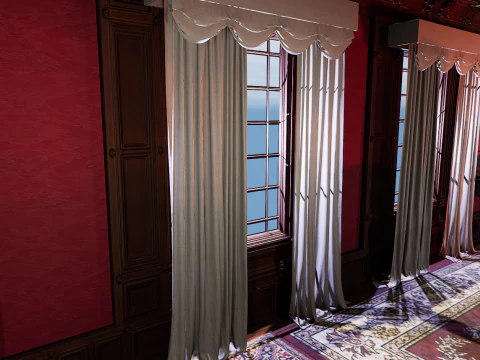 Elite Cozy Victorian Living Room 3D Model