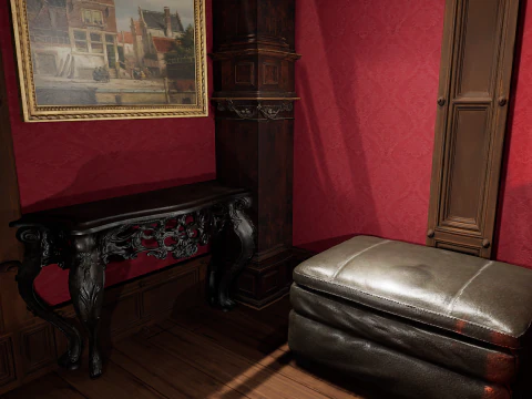 Elite Cozy Victorian Living Room 3D Model