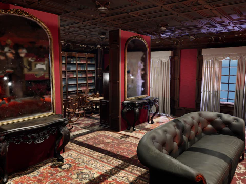 Elite Cozy Victorian Living Room 3D Model