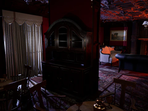 Elite Cozy Victorian Living Room 3D Model