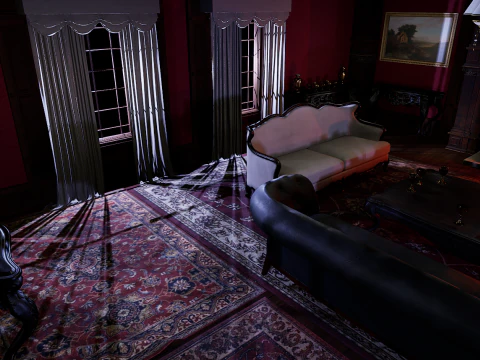 Elite Cozy Victorian Living Room 3D Model