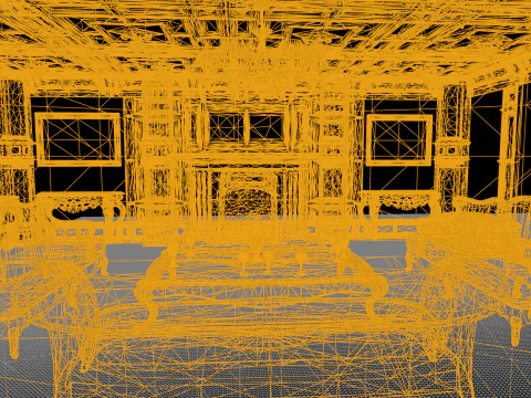 Elite Cozy Victorian Living Room 3D Model