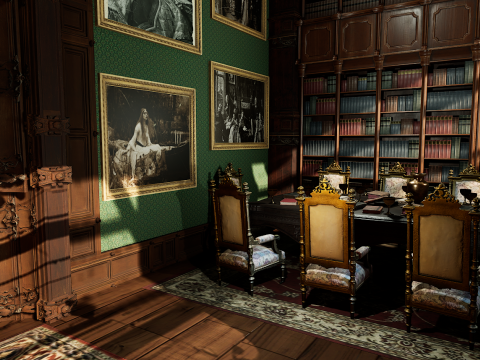 Big Modern Victorian House Room 3D 模型