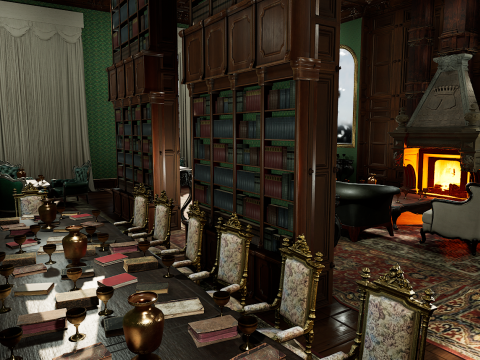 Big Modern Victorian House Room 3D 模型