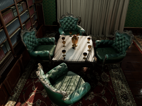 Big Modern Victorian House Room 3D 模型
