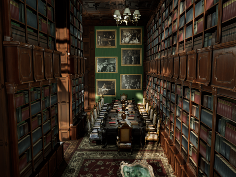 Big Modern Victorian House Room 3D 模型