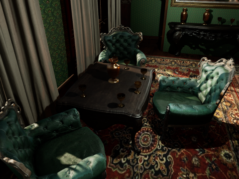 Big Modern Victorian House Room 3D 模型