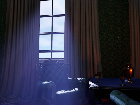 Big Modern Victorian House Room 3D 模型