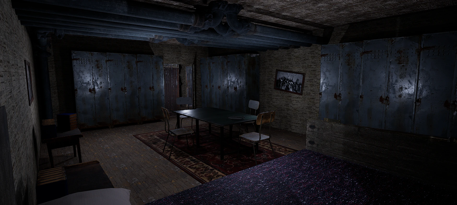 Rusty Dark Horror Basement Floor 3 Room 3D Model .c4d .max .obj .3ds .fbx .stl .blend