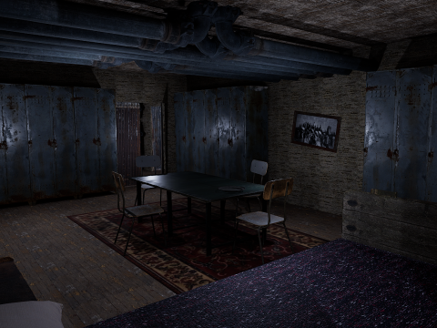 Rusty Dark Horror Basement Floor 3 Room 3D Модель