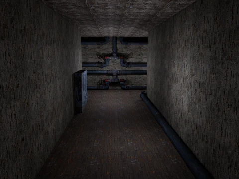 Rusty Dark Horror Basement Floor 3 Room 3D Model