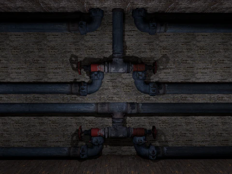 Rusty Dark Horror Basement Floor 3 Room 3D Model