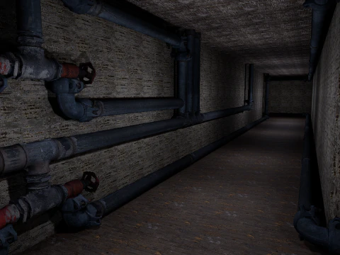 Rusty Dark Horror Basement Floor 3 Room 3D Model