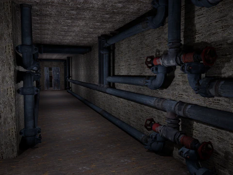 Rusty Dark Horror Basement Floor 3 Room 3D Model
