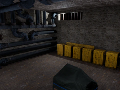 Rusty Dark Horror Basement Floor 3 Room 3D Model