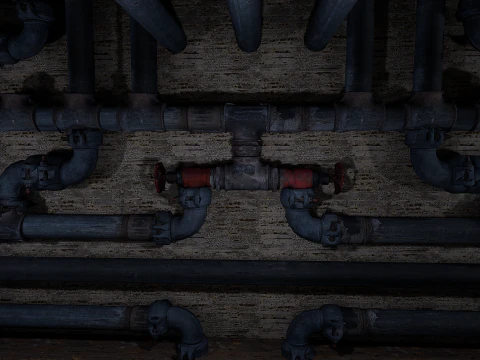 Rusty Dark Horror Basement Floor 3 Room 3D Model