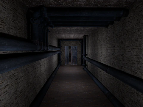 Rusty Dark Horror Basement Floor 3 Room 3D Model