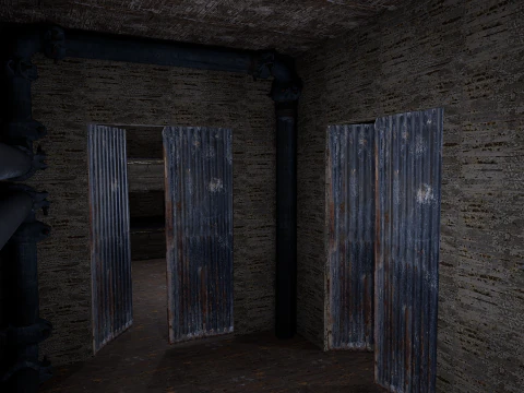 Rusty Dark Horror Basement Floor 3 Room 3D Model