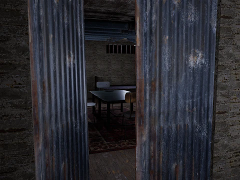 Rusty Dark Horror Basement Floor 3 Room 3D Model