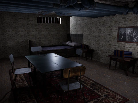 Rusty Dark Horror Basement Floor 3 Room 3D Model