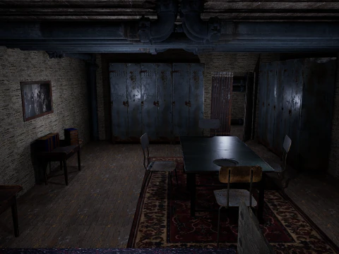 Rusty Dark Horror Basement Floor 3 Room 3D Model