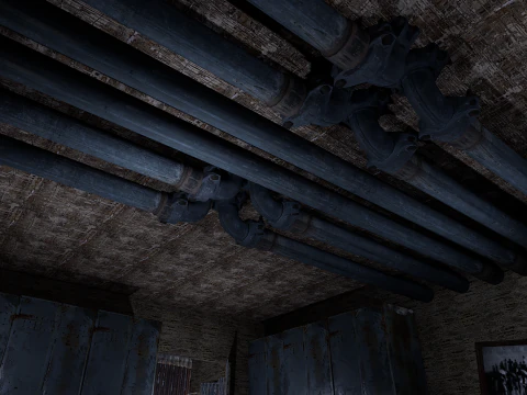 Rusty Dark Horror Basement Floor 3 Room 3D Model
