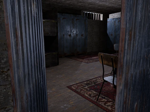 Rusty Dark Horror Basement Floor 3 Room 3D Model
