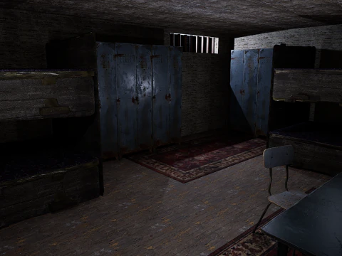 Rusty Dark Horror Basement Floor 3 Room 3D Model