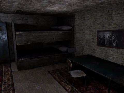Rusty Dark Horror Basement Floor 3 Room 3D Model