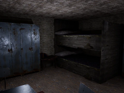 Rusty Dark Horror Basement Floor 3 Room 3D Model