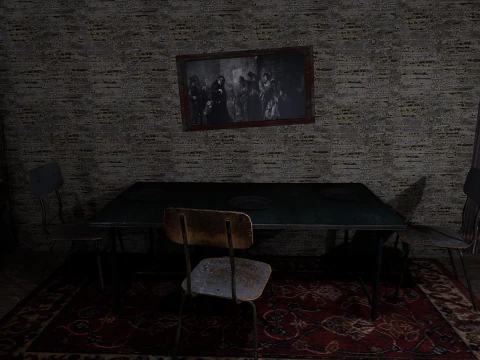 Rusty Dark Horror Basement Floor 3 Room 3D Model