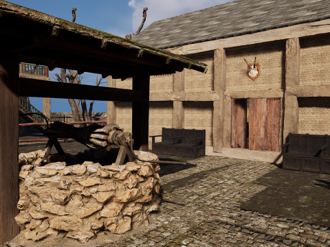 Village Environment Interior Exterior 3D Model