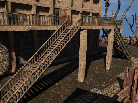 Village Environment Interior Exterior 3D Model