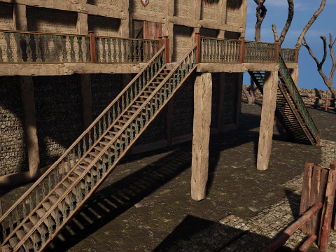 Village Environment Interior Exterior 3D Model