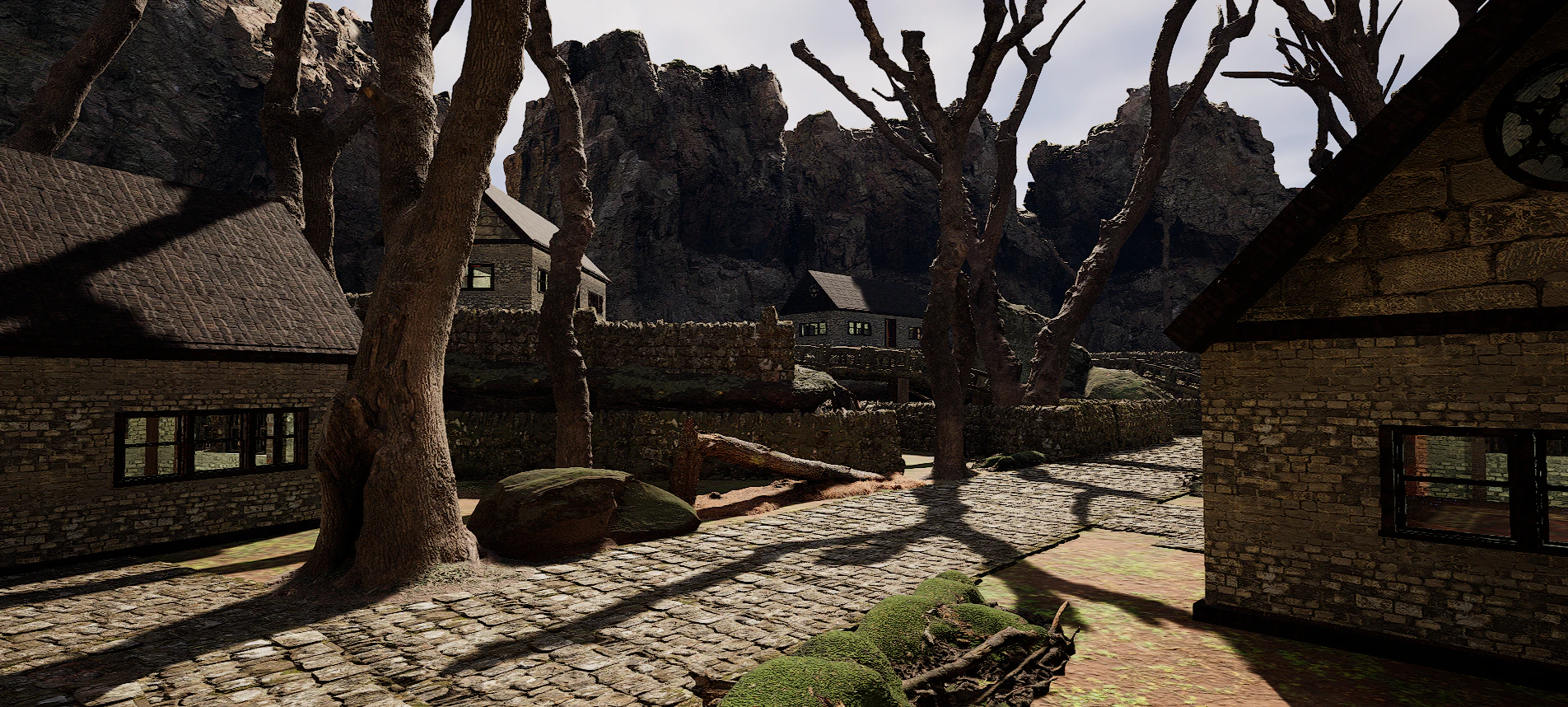 Mountain Surrounded Village Environment 3D Model .c4d .max .obj .3ds .fbx .stl .blend 