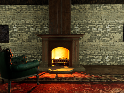 Mountain Surrounded Village Environment 3D 모델