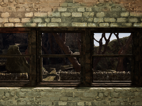 Mountain Surrounded Village Environment 3D 모델