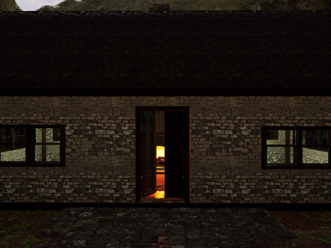Mountain Surrounded Village Environment 3D 모델
