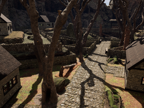 Mountain Surrounded Village Environment 3D 모델