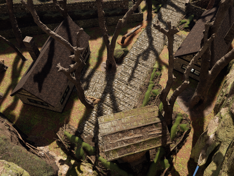 Mountain Surrounded Village Environment 3D 모델
