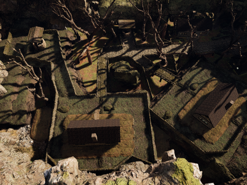 Mountain Surrounded Village Environment 3D 모델
