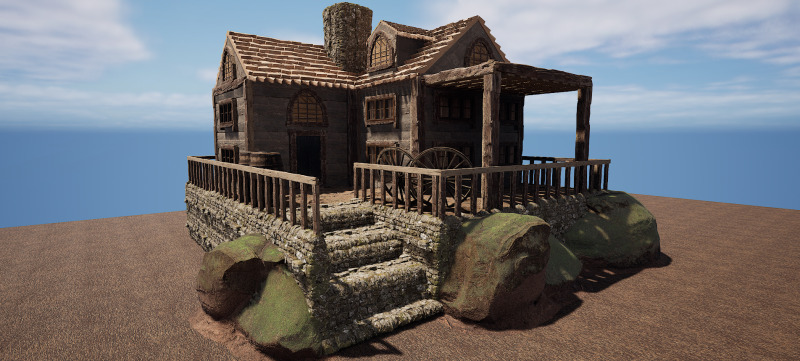 Unique Wooden Medieval Village House 3D 模型 .c4d .max .obj .3ds .fbx .stl .blend