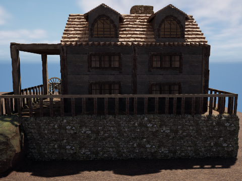 Unique Wooden Medieval Village House 3D 模型