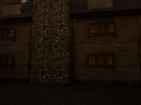 Rustic Medieval Cliffside House 3D Модель